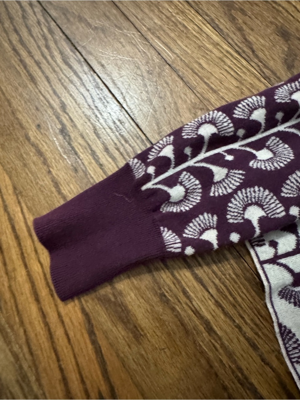 Anthropologie Purple and Cream Patterned Knit Cardigan - Picture 10 of 15